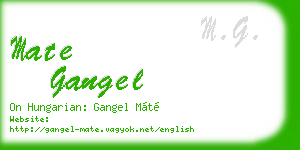 mate gangel business card